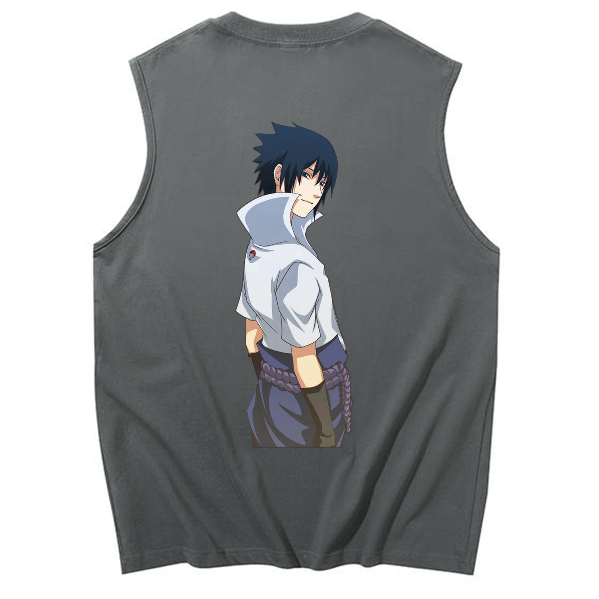 （画像用） NARUTO -ナルト- うちは サスケ Uchiha Sasuke コットン100％タンクトップ（背面プリント）